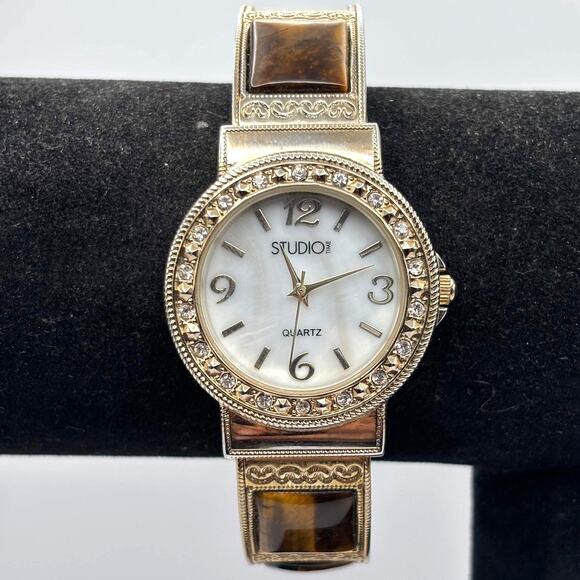 Gold Studio Time Cuff Watch - Picture 1 of 4